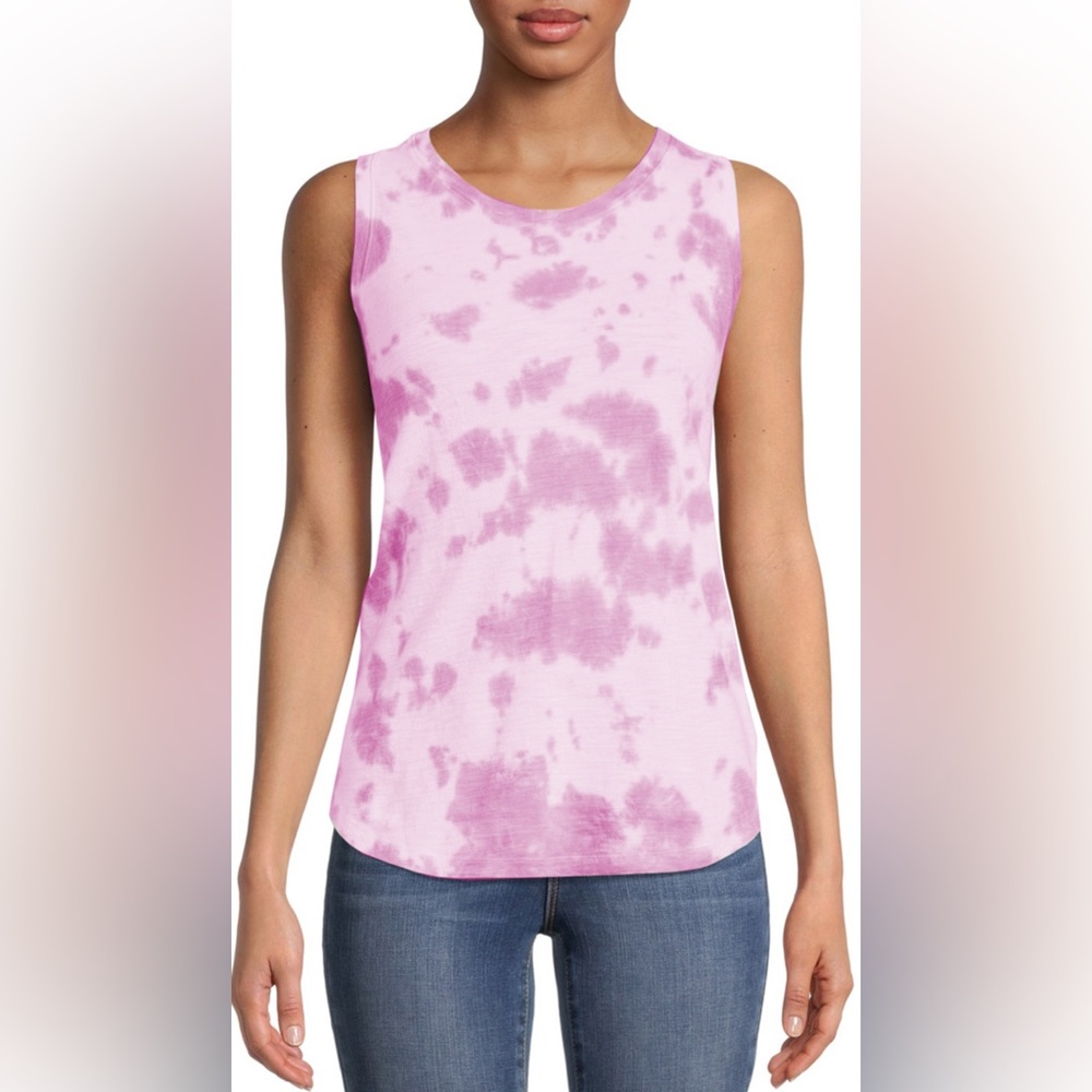 •TIME AND TRU•NWOT ORCHID BLOOM PINK TIE-DYE SLEEVELESS TANK TOP SIZE SMALL - Picture 4 of 11